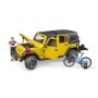 Bruder Jeep Wrangler Unlimited Rubicon cu bicicleta si ciclist